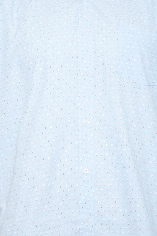 BadRhino Big & Tall Plus Size Mens Light Blue Floral Short Sleeve Shirt | BadRhino  2