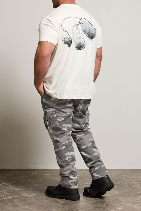 BadRhino Big & Tall Grey Camo Print Cargo Trousers | BadRhino 4