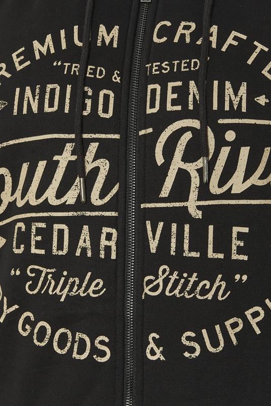 KAM Big & Tall Black 'South River' Fleece Lined Hoodie | BadRhino 3