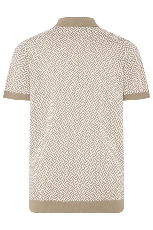 BadRhino Big & Tall Stone Brown Pattern Knitted Trophy Polo | BadRhino 7