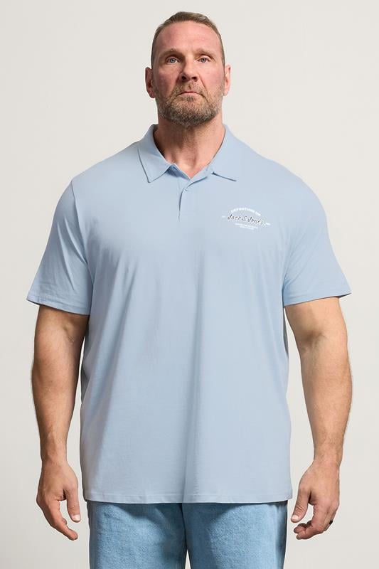  JACK & JONES Big & Tall Celestial Blue Polo Shirt