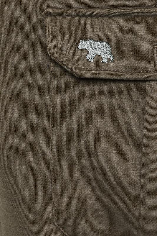 D555 Big & Tall Khaki Green Cargo Cuffed Joggers | BadRhino 3