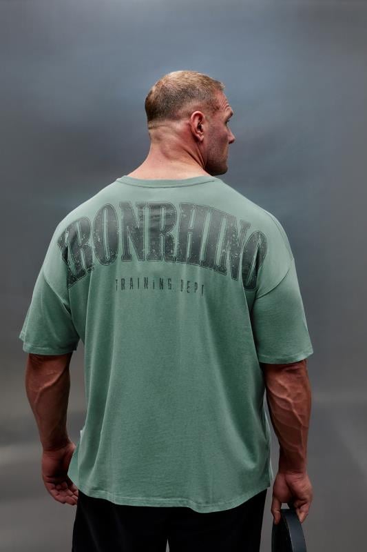 Men's  IronRhino Big & Tall Green Acid Wash T-Shirt