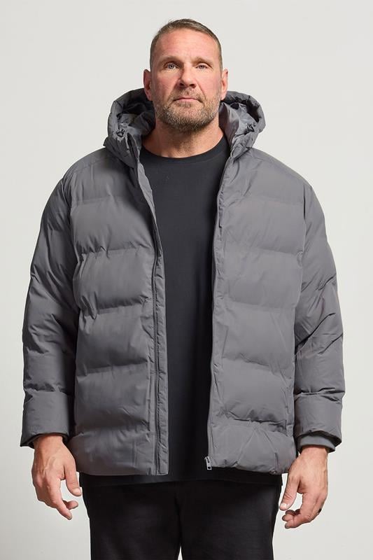 Men's  JACK & JONES Big & Tall Grey Puffer Jacket
