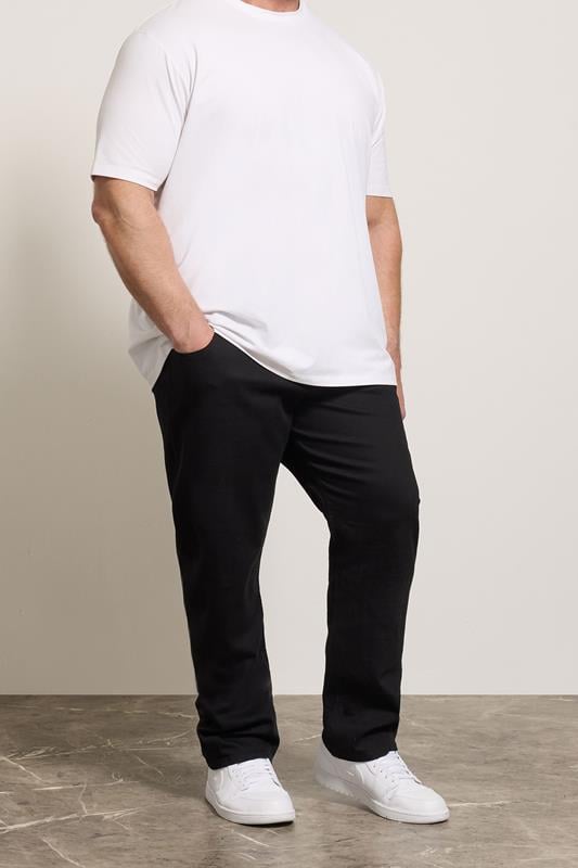  BadRhino Big & Tall Black Elasticated Waist Stretch Jeans