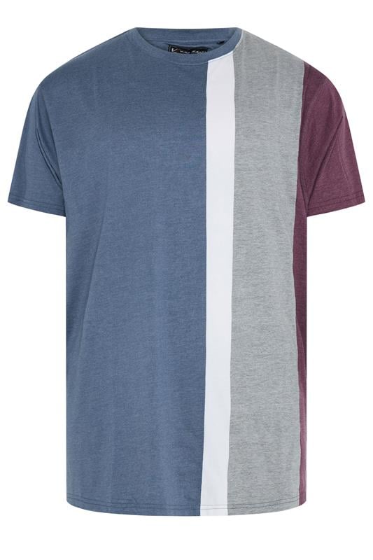  KAM Big & Tall Indigo Blue Stripe T-Shirt