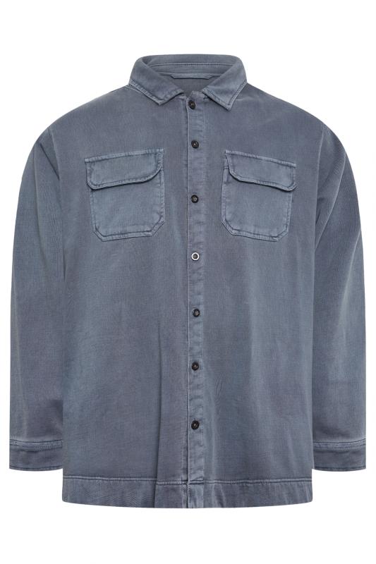 BadRhino Big & Tall Blue Garment Dyed Jersey Shacket | BadRhino 4
