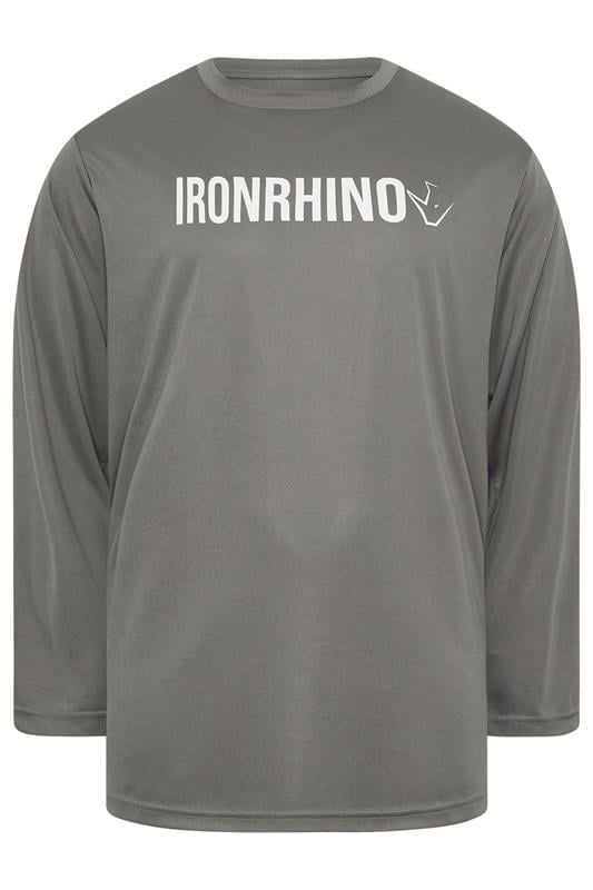 Men's  IronRhino Big & Tall Grey Branded Performance Long Sleeve T-Shirt