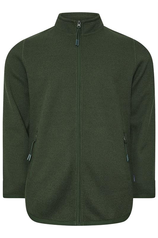 BadRhino Big & Tall Green Full Zip Textured Sweatshirt | BadRhino 6