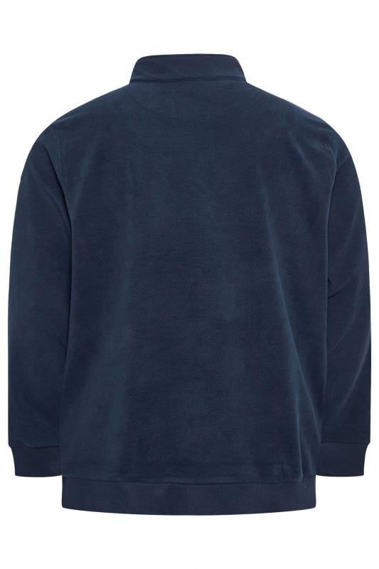 STUDIO A Big & Tall Navy Blue Quarter Zip Fleece | BadRhino 5