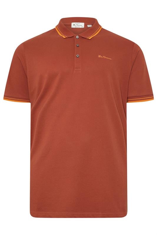 Ben Sherman Big & Tall Burnt Orange Signature Pique Polo Shirt | BadRhino 1