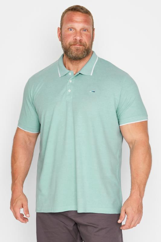 Men's  BadRhino Big & Tall Light Green Birdseye Polo Shirt