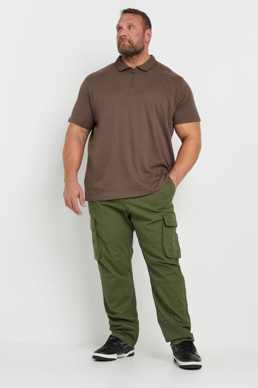 KAM Big & Tall Khaki Stretch Cargo Trousers | BadRhino 2