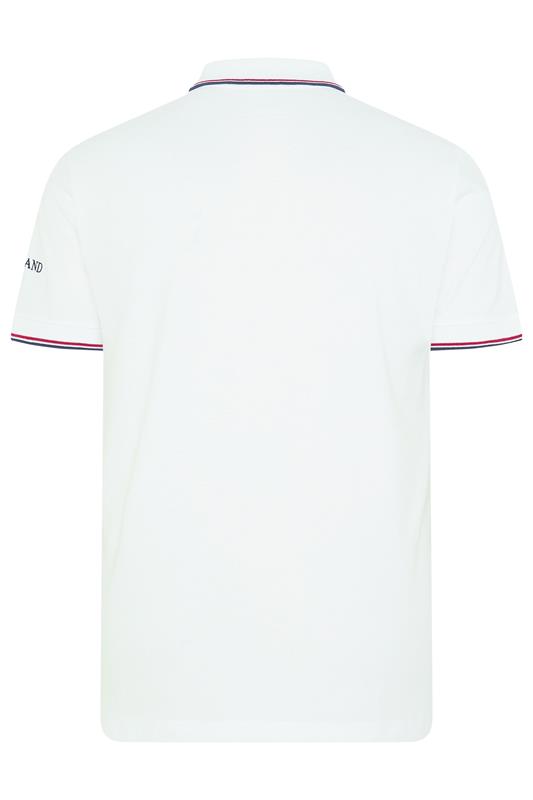 BadRhino Big & Tall White England Embroided Polo Shirt | BadRhino 8