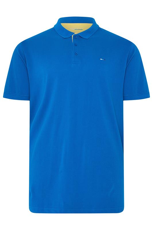 BadRhino Big & Tall Blue & Yellow Contrast Polo Shirt | BadRhino 6
