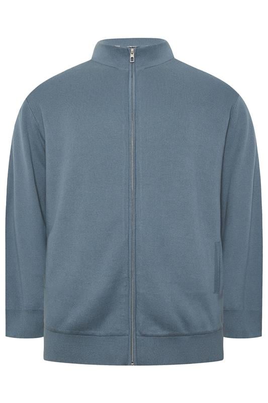BadRhino Big & Tall Blue Knitted Borg Zip Up | BadRhino 6
