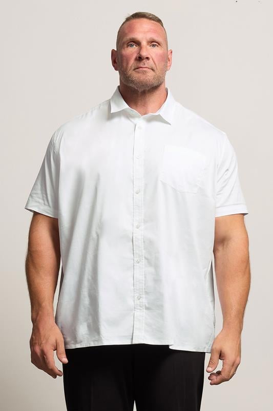 Men's  BadRhino Big & Tall White Stretch Short Sleeve Shirt