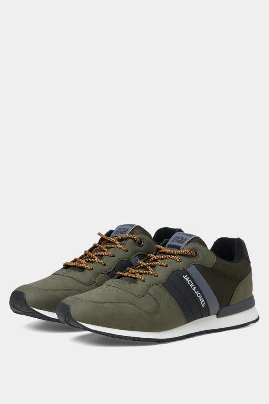 JACK & JONES Olive Green Hike Trainers | BadRhino 1