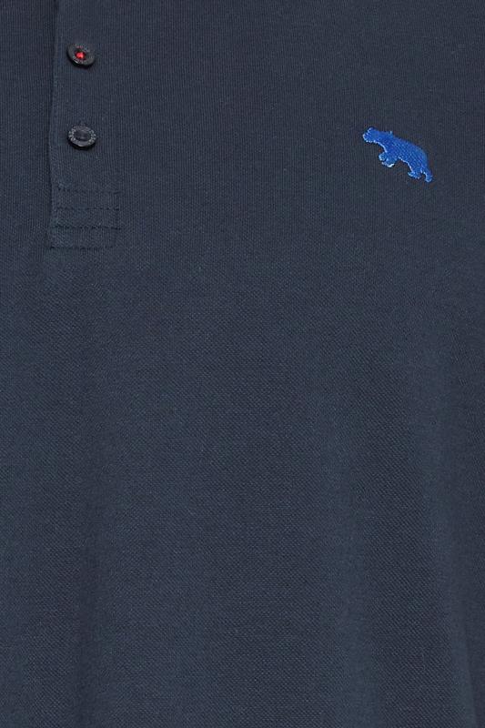 D555 Big & Tall Navy Blue Tipped Polo Shirt | BadRhino 2