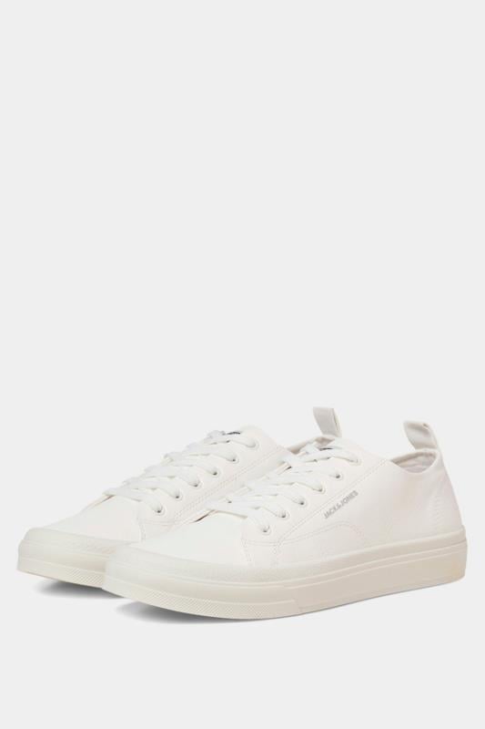 JACK & JONES White Faux Leather Sneakers | BadRhino 3