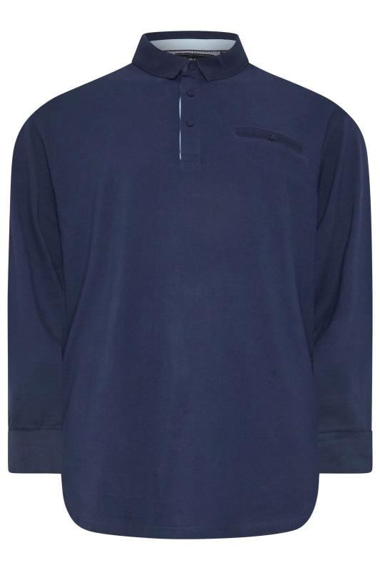 KAM Big & Tall Navy Pique Polo Shirt | BadRhino 3