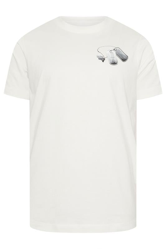 BadRhino Big & Tall Off-White Military Dog Tag Graphic T-Shirt | BadRhino 3