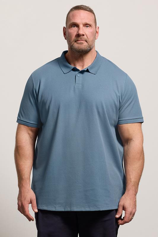  JACK & JONES Big & Tall Blue Mirage Polo Shirt