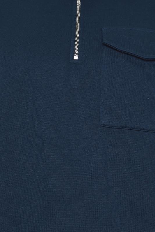 BadRhino Big & Tall Navy Blue Utility Half Zip Sweatshirt | BadRhino 3