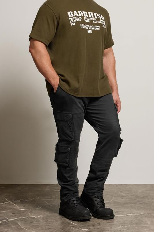 Men's  BadRhino Big & Tall Black Cargo Trousers