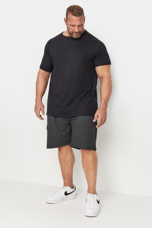 D555 Big & Tall Grey Cotton Jogger Shorts | BadRhino 2