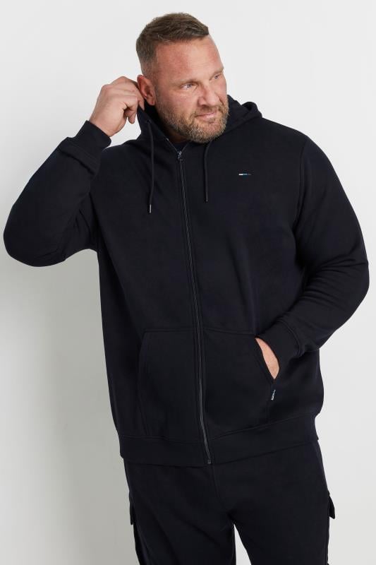 BadRhino Big & Tall 2 PACK Navy Blue Zip Through Hoodies | BadRhino 2