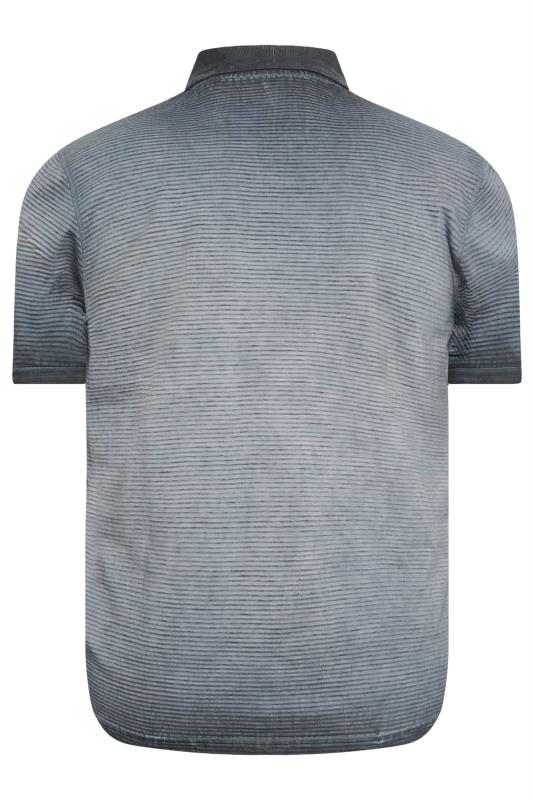 BadRhino Big & Tall Grey Striped Polo Shirt | BadRhino 4