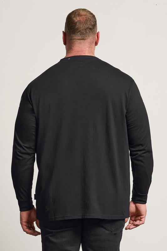 BadRhino Big & Tall Black Extra Long Dragon Graphic Long Sleeve T-shirt | BadRhino 3