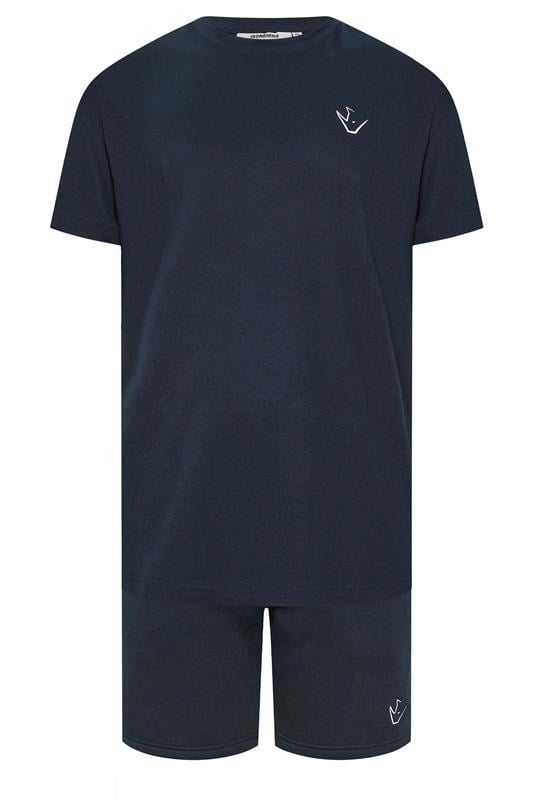  IronRhino Big & Tall Navy Blue 'Rest Day' T-Shirt & Short Set