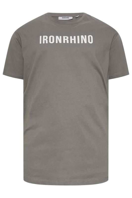 IronRhino Big & Tall Grey Chest Print T-Shirt | BadRhino 5