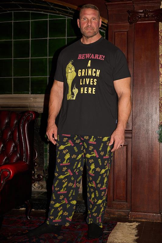 Men's  BadRhino Big & Tall Black Grinch Pyjama Set