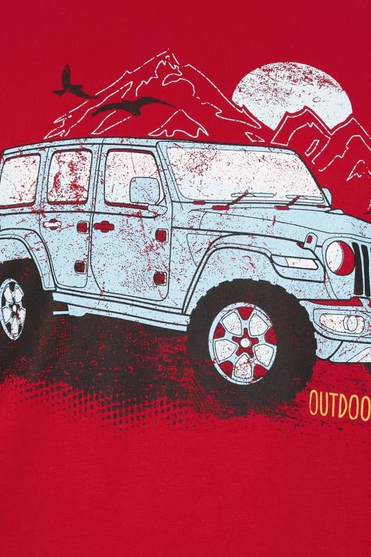 BadRhino Big & Tall Red Jeep Graphic Print T-Shirt | BadRhino 2