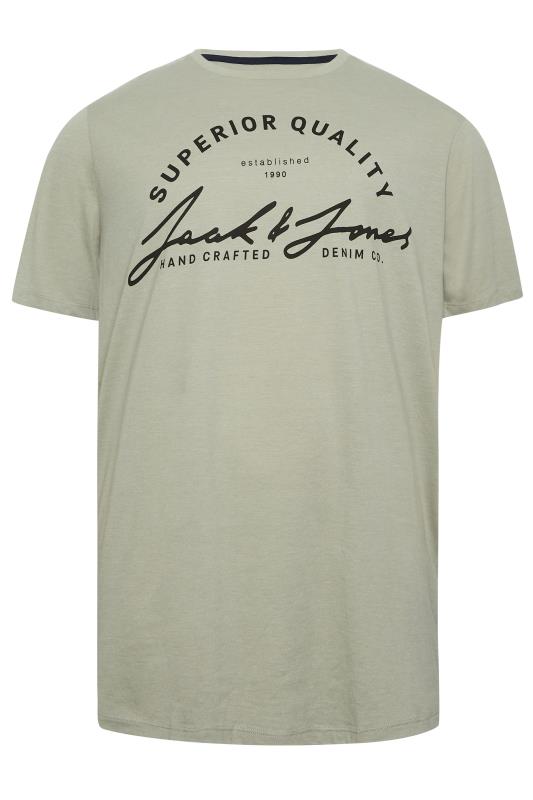 JACK & JONES Big & Tall 3 PACK Blue & Grey Logo Printed T-Shirts | BadRhino  6