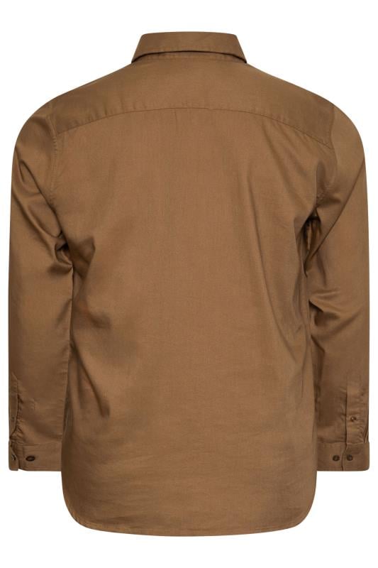 BadRhino Big & Tall Tan Brown Long Sleeve Oxford Shirt | BadRhino 5