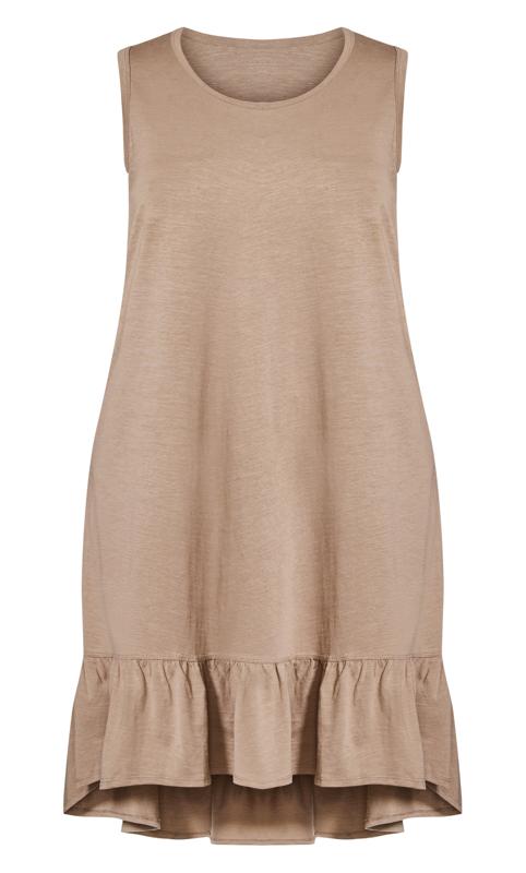 Evans Brown Evie Ruffle Plain Dress 4