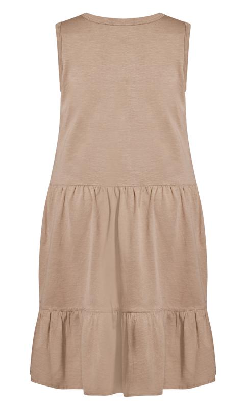 Evans Brown Evie Ruffle Plain Dress 5