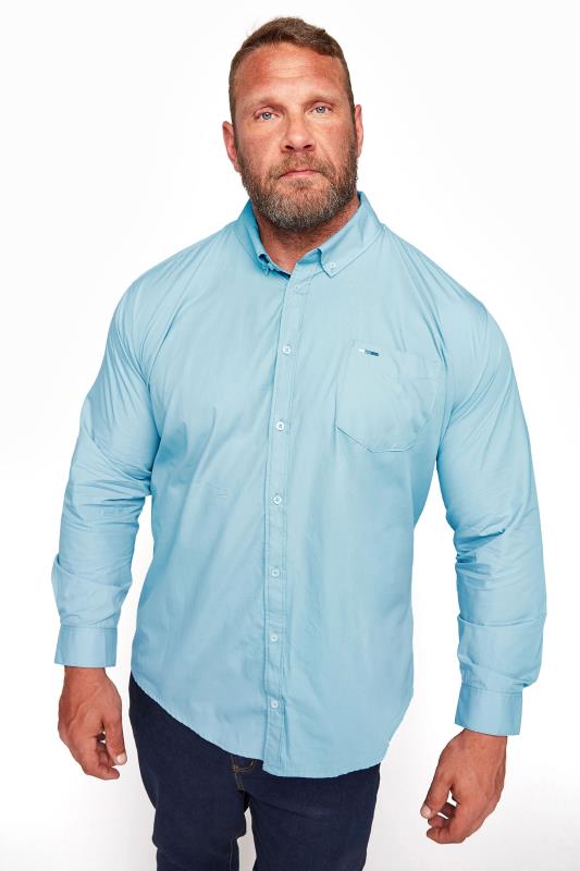 Men's  BadRhino Big & Tall Light Blue Long Sleeve Oxford Shirt