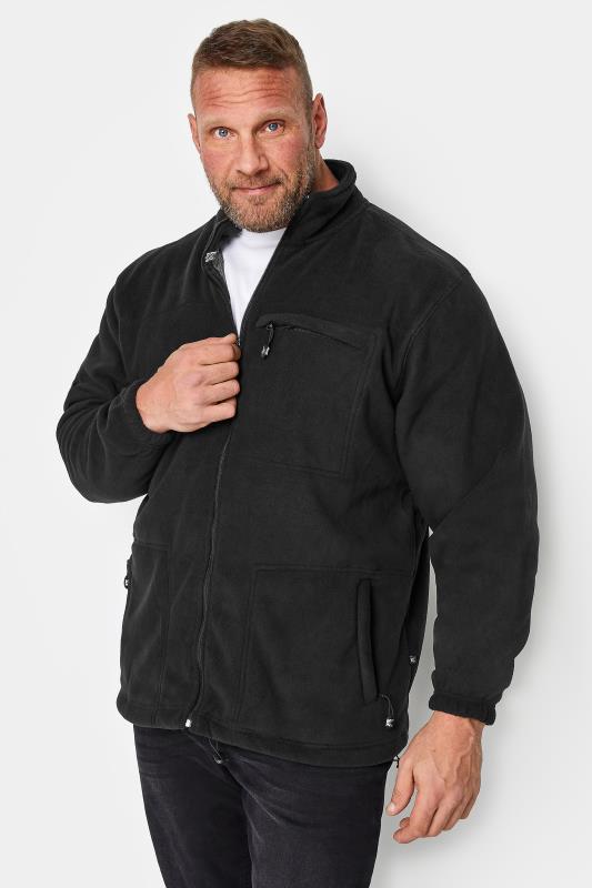Men's  KAM Big & Tall Black Fleece Jacket
