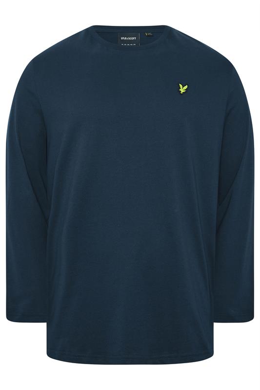 LYLE & SCOTT Big & Tall Navy Blue Long Sleeve T-Shirt | BadRhino 2