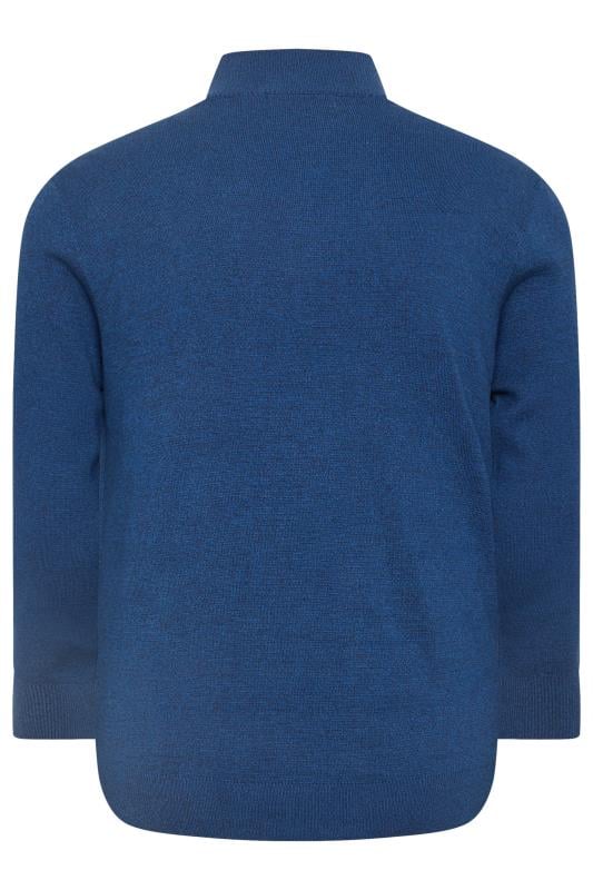 BadRhino Big & Tall Blue Milano Quarter Zip Jumper | BadRhino 5