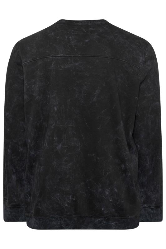 BadRhino Big & Tall Black Acid Wash Sweatshirt | BadRhino 4