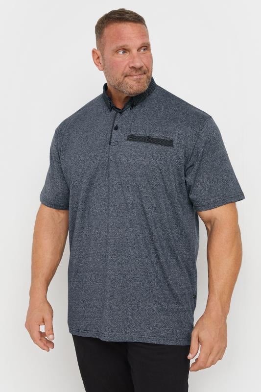 KAM Black Marl Polo Shirt | BadRhino 1