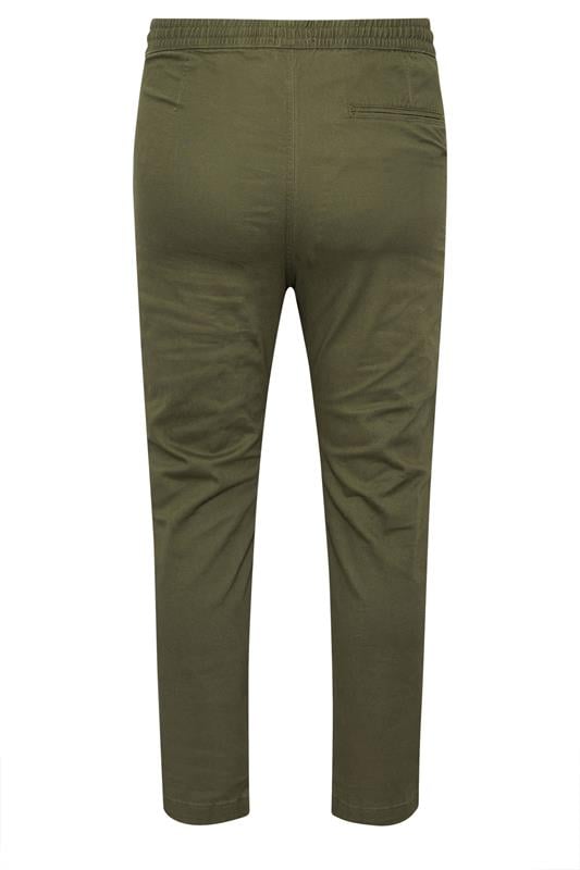 BadRhino Big & Tall Olive Green Elasticated Waist Chinos | BadRhino 2