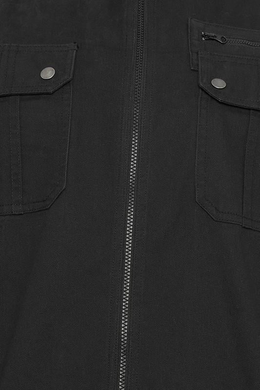 BadRhino Big & Tall Black Cotton Zip Through Jacket | BadRhino 3