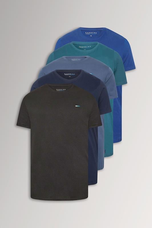  BadRhino Big & Tall 5 PACK Blue & Black Core T-Shirts